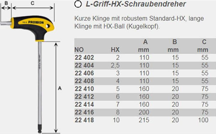 Actual product image Proxxon L-handle screwdriver