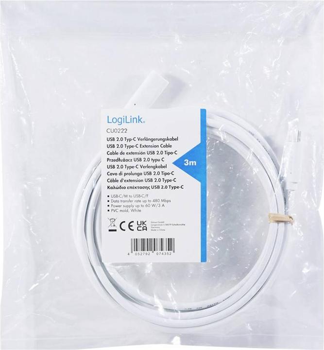 Produktbild LogiLink USB C – USB C (3 m, USB 2.0, 100 W)