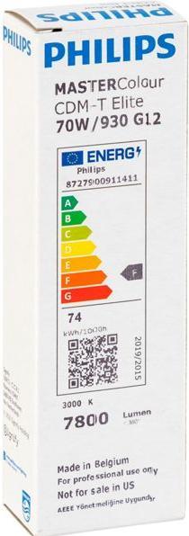 Energy Label Philips Discharge lamp (G12, 7800 lm, 12 x)