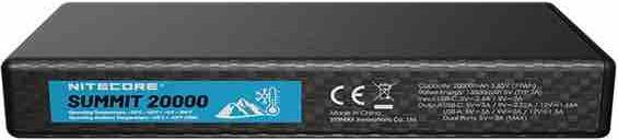 Actual product image Nitecore Powerbank SUMMIT20000 - 20000mAh, cold-resistant (20000 mAh, 30 W, 77 Wh)