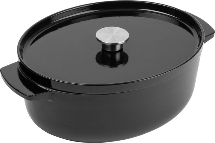 KitchenAid braadpan 30cm - gemailleerd gietijzer - onyx zwart - ovaal (30 cm, Cocotte + faitout, Fonte)