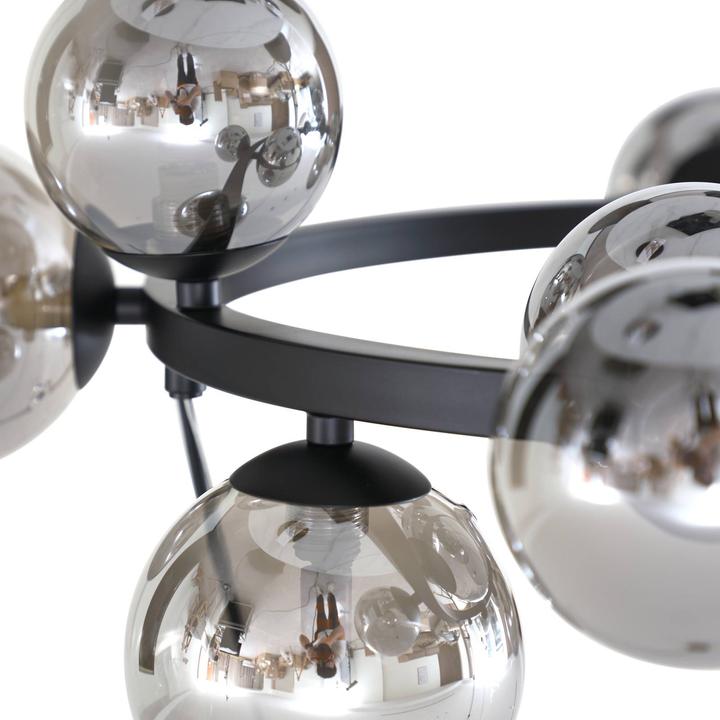 Actual product image Lucande Naelen Round pendant light Black/Smoke (G9)