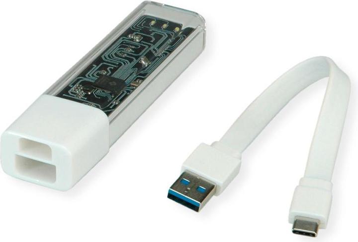 Produktbild Roline Mobiler USB 3.2 Gen 1 Hub, 4fach, Typ A+C Anschlusskabel (USB-C, 4 Ports)