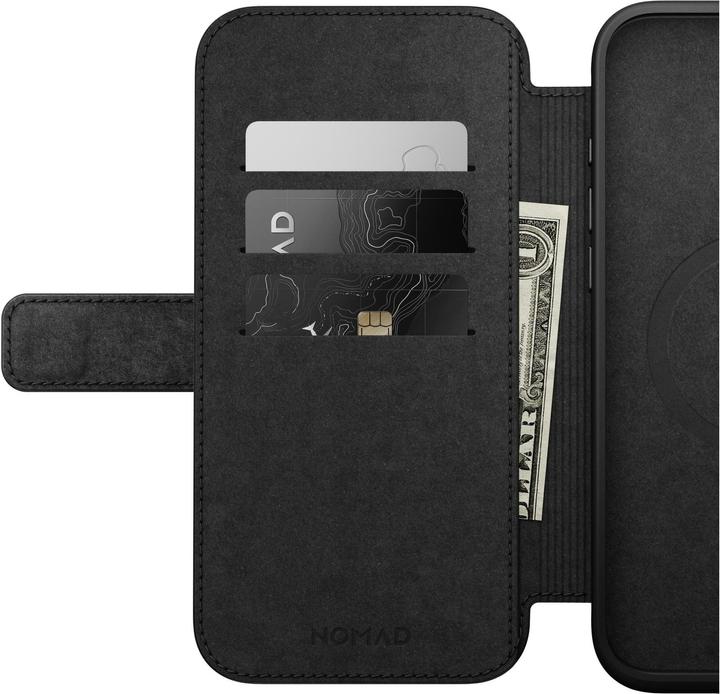 Immagine prodotto Nomad Folio moderno in pelle - Nero - iPhone 16 Plus (Apple iPhone 16 Plus)