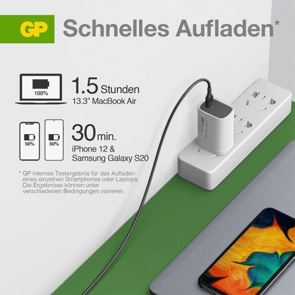 Image du produit GP Batteries GP GaN Adaptateur de charge rapide USB 65W PD 2xUSB-C & 1xUSB-A blanc (65 W)
