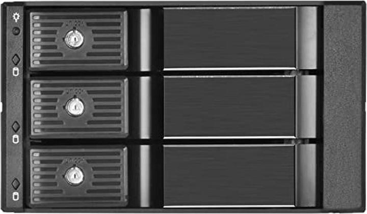 Actual product image Silverstone SST-FS303-12G - 3 Bay Aluminium Trayless Hot Swap Mobile Rack Backplane with Fan and Loc (3.5")