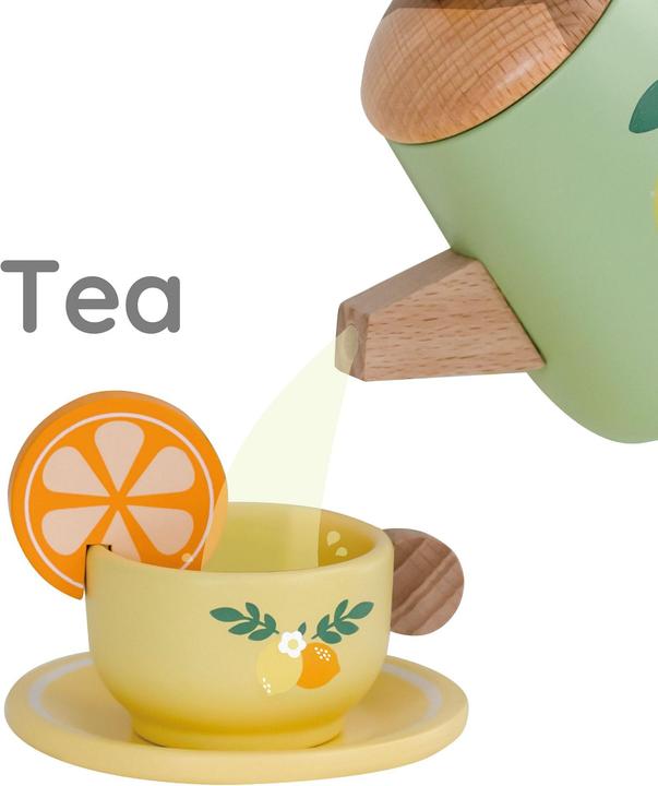 Immagine prodotto Classic World Servizio da tè vintage in legno con vassoio, 14 pezzi.