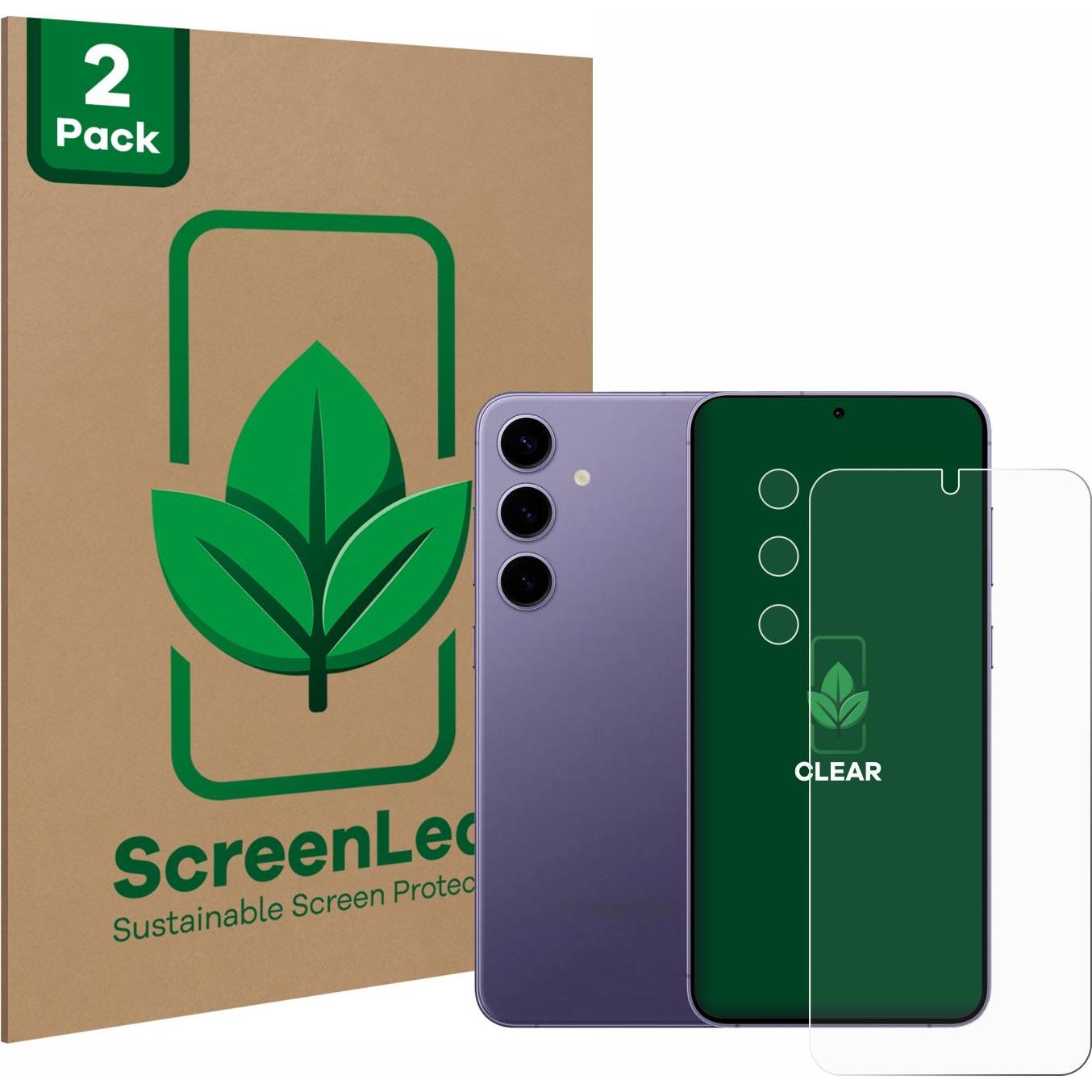ScreenLeaf Schutzfolie nachhaltiger Displayschutz Displayschutzfolie Folie Klar Transparent (2 Stück, Samsung Galaxy S21...