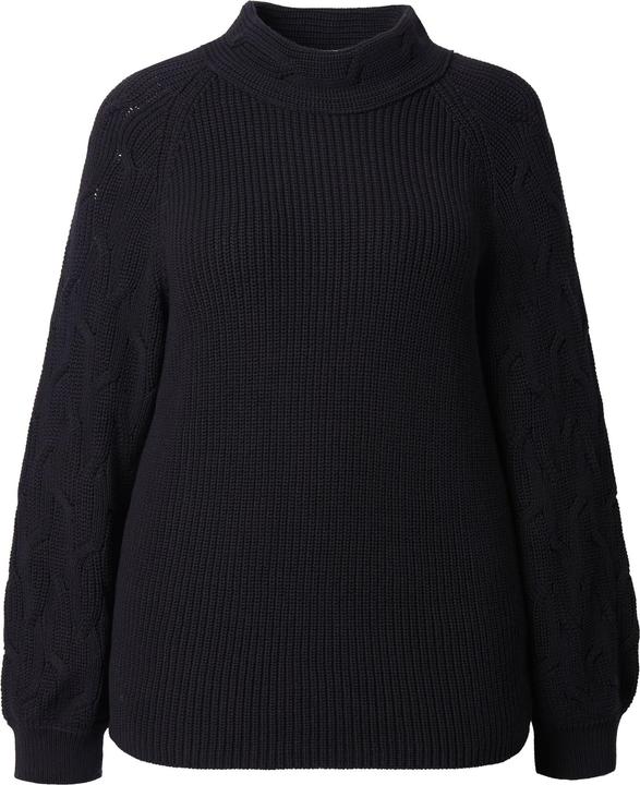 Produktbild Ulla Popken Pullover, Zopfmuster, Stehkragen, Langarm (60)