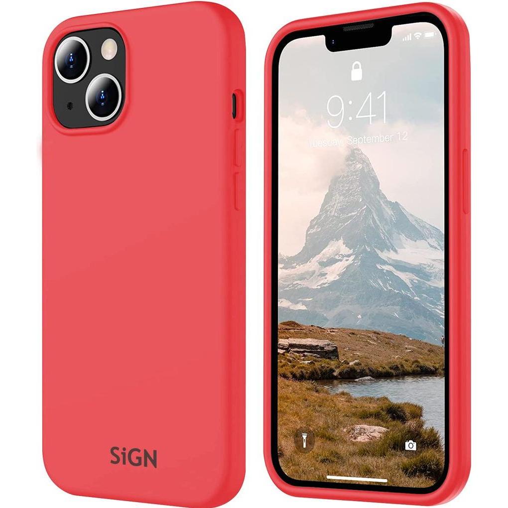 SIGN Liquid Silicone Case for iPhone 15 Plus - Red (Apple iPhone 15 Plus), Smartphone Hülle, Rot