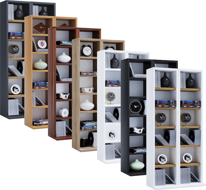 Actual product image VCM Wood CD DVD Stand Shelf Milano (42 x 20 x 92 cm)