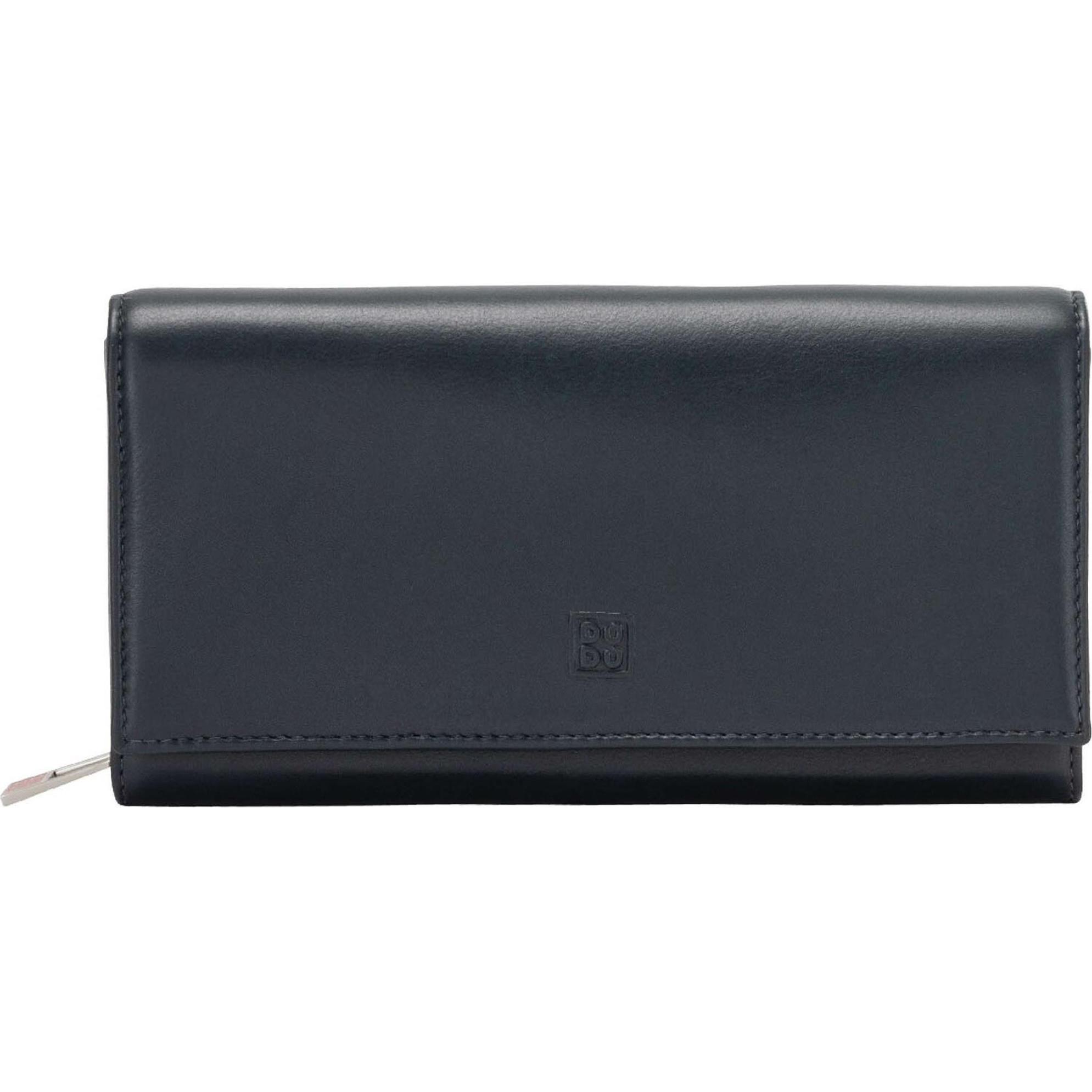 Dudu, Damen, Portemonnaie, Geldbörse Leder 19 cm, Blau