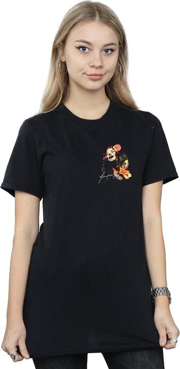 Actual product image Janis Joplin Womens/Ladies Floral Faux Pocket Cotton Boyfriend T-Shirt (S)