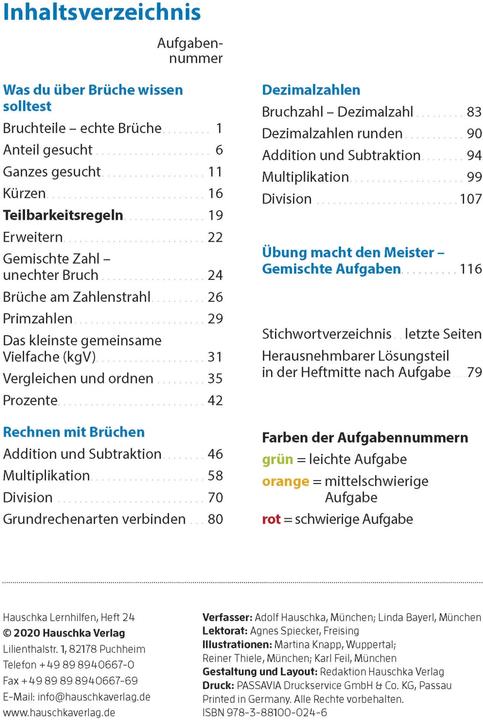 Produktbild Bruchrechnen ab 6. Klasse (Deutsch, Adolf Hauschka, Linda Bayerl, Martina Knapp, Rainer Thiele, Sabine Dengl, 2022)