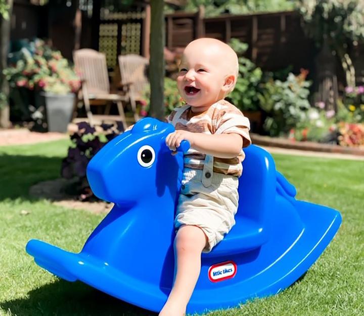 Actual product image Little Tikes Rocking horse in blue cardboard 173950