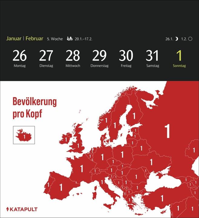 Produktbild Harenberg Katapult Postkartenkalender 2026 - 53 Infografiken, die deine Sicht auf die Welt verändern