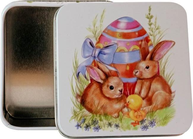 Actual product image miniSchoggi Easter biscuit tin, 87 x 87 x 40 mm