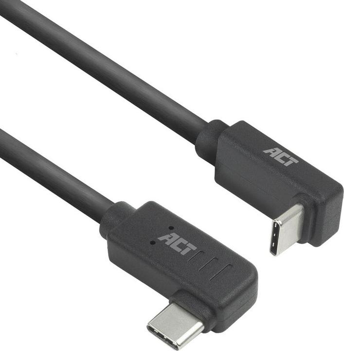 Produktbild ACT USB 3.0 10Gbps 60W USB Typ-C (links/rechts gewinkelt) auf USB Typ-C (oben/unten gewinkelt) Kabel, 2 (2 m, USB 3.0, 60 W)