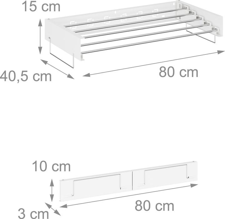 Actual product image Relaxdays Wall-mounted drying rack (4.80 m)