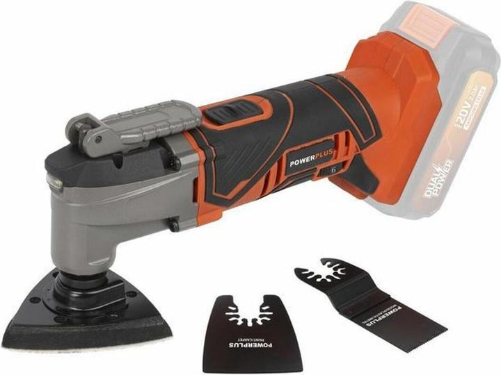 Immagine prodotto Powerplus Multiutensile oscillante a doppia potenza 20V - batteria e caricatore esclusi - 5 Acc.