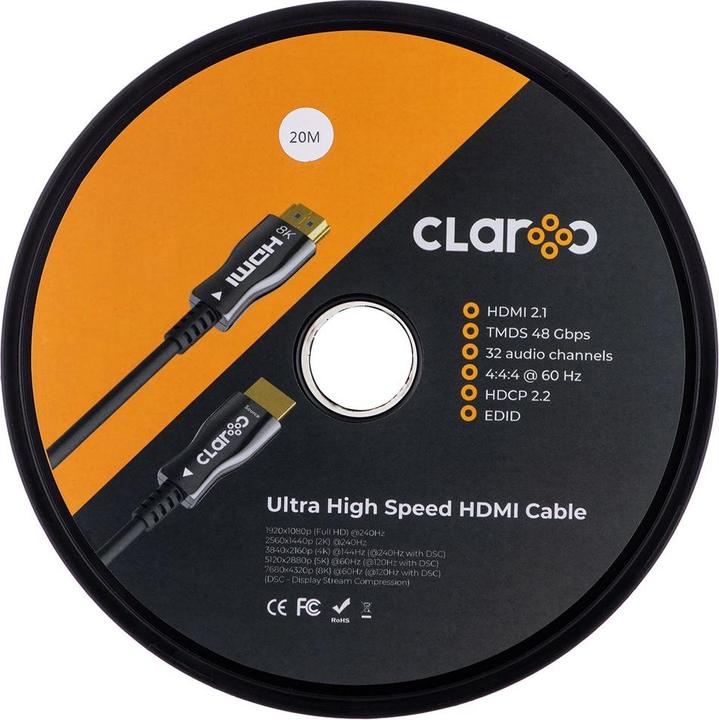 Image du produit Claro CLAROC CÂBLE HDMI ŚWIATŁOWODOWY AOC 2.1 8K 20M (20 m)