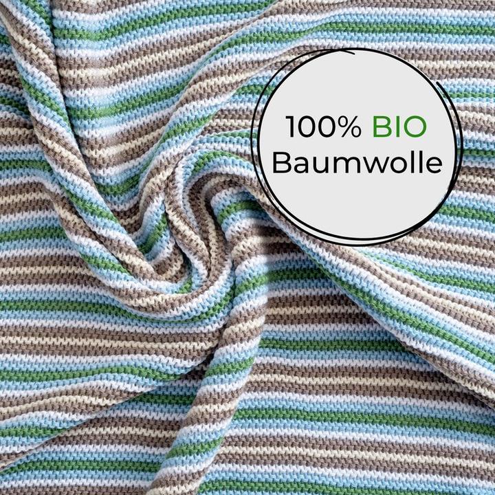 Image du produit Sonnenstrick Couverture à câliner Couverture pour bébé Couverture tricotée Couverture en coton pour enfants (80 x 80 cm)