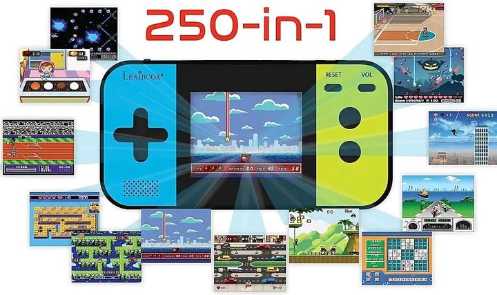 Actual product image Lexibook JL2377 Compact Cyber Arcade Portable Game Console, 250 Gaming, LCD, Battery Powered, Vid