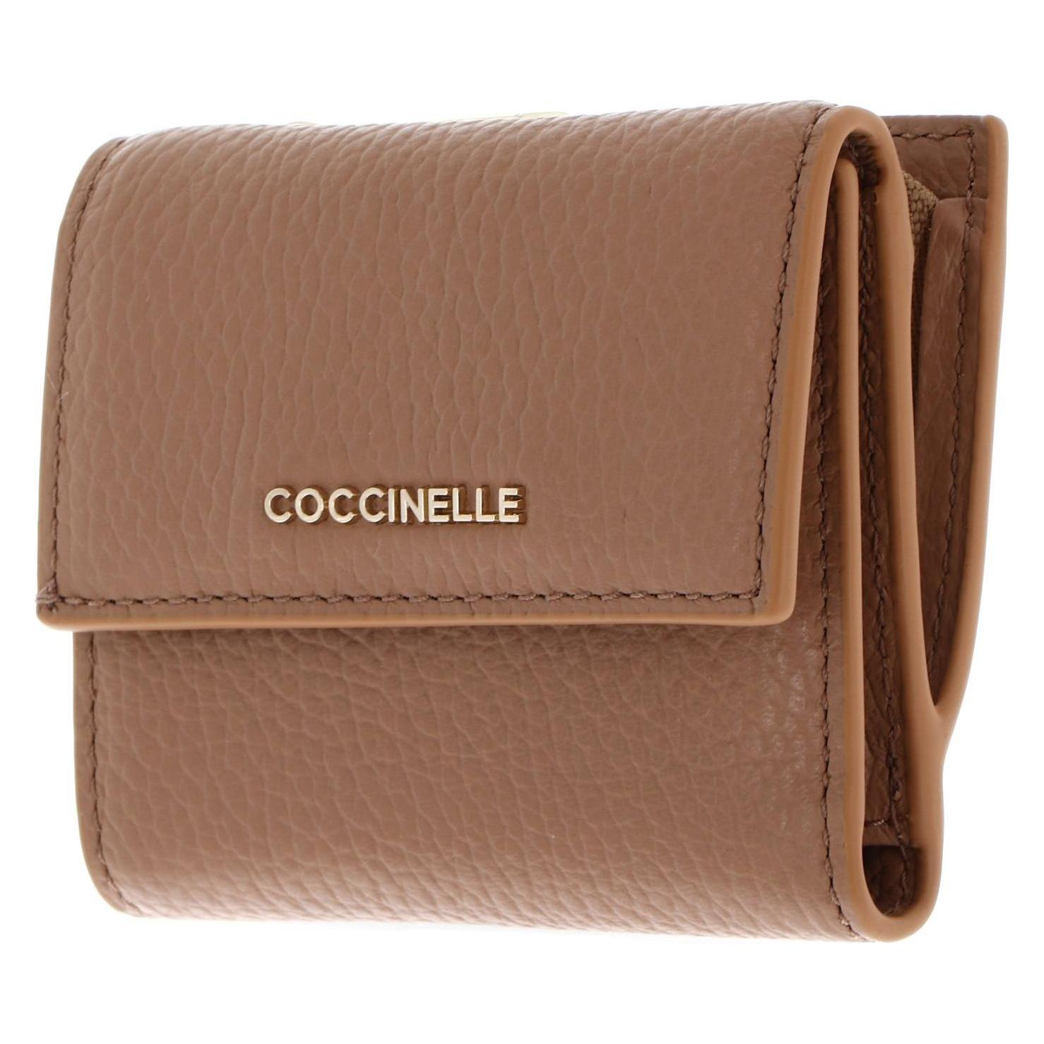 Coccinelle, Damen, Portemonnaie, Metallic Soft Wallet Grained Leather, Braun