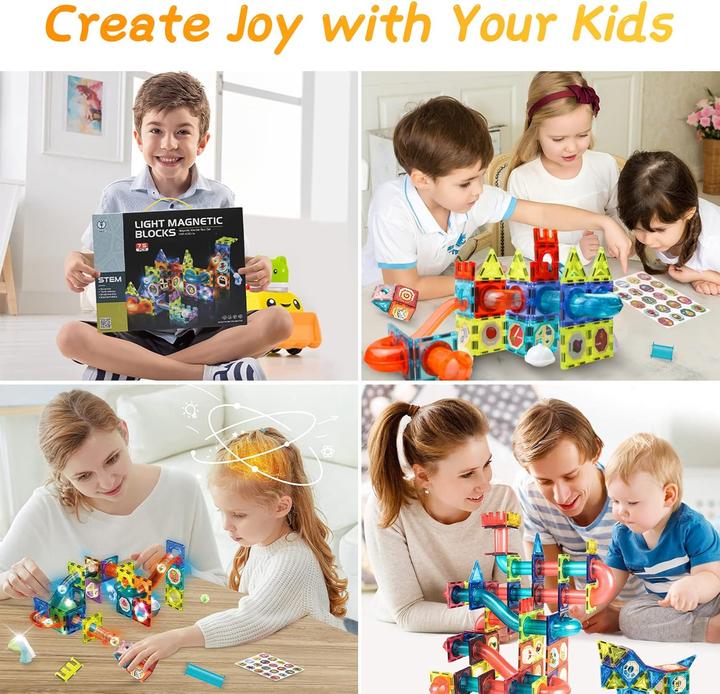 Image du produit Activity Board Blocs de construction magnétiques, 75 pièces briques de construction STEM blocs magnétiques blocs