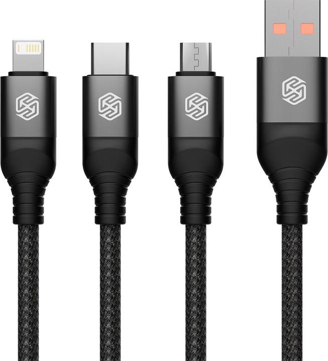 Produktbild Nillkin Data Cable Swift Pro 3in1 1,5m Black (1.50 m, USB 3.0)