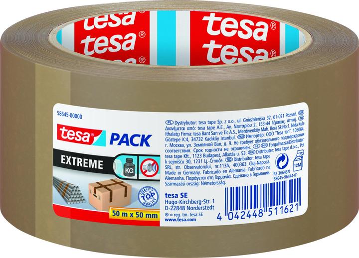 Produktbild tesa tesapack ULTRA STRONG Paketklebeband - PVC Packband für festes Verpacken und sicheres Bündeln (50 mm)