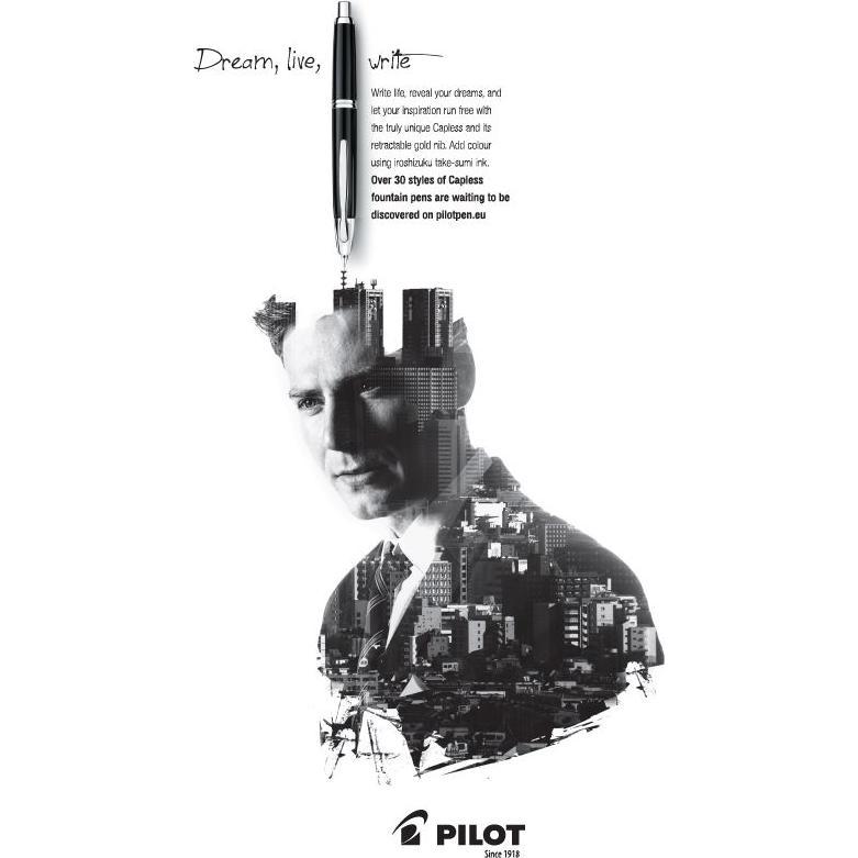 Pilot, Schreibstifte, Capless Matt B schwarz/grau (Schwarz/Grau, 1 x)