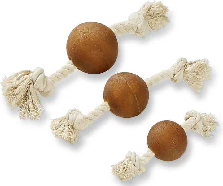 Immagine prodotto Wolters Palla giocattolo per cani Pure Nature con corda, L, 25 cm (Gioco da masticare per cani)
