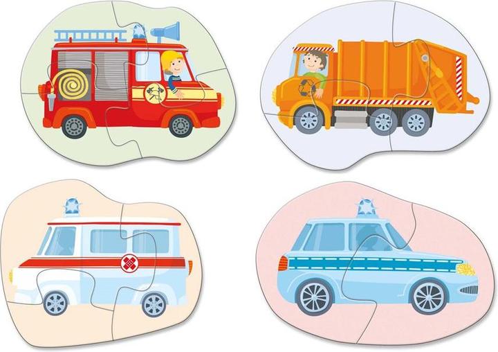 Produktbild Haba erste Puzzles – Einsatzfahrzeuge (4 Teile)