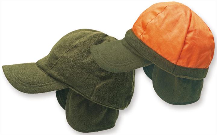 Immagine prodotto Elutex Cappello reversibile "Windsor" da caccia arancione oliva in pile con copriorecchie (56, 57, 58)