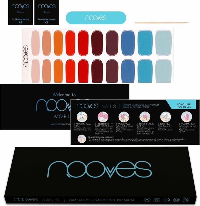 Nooves NAILS Premium Pre-Cure Gel Nail Foils Melody Multicolor Semi-Hardened Gel Nail Strips Semi-Pe