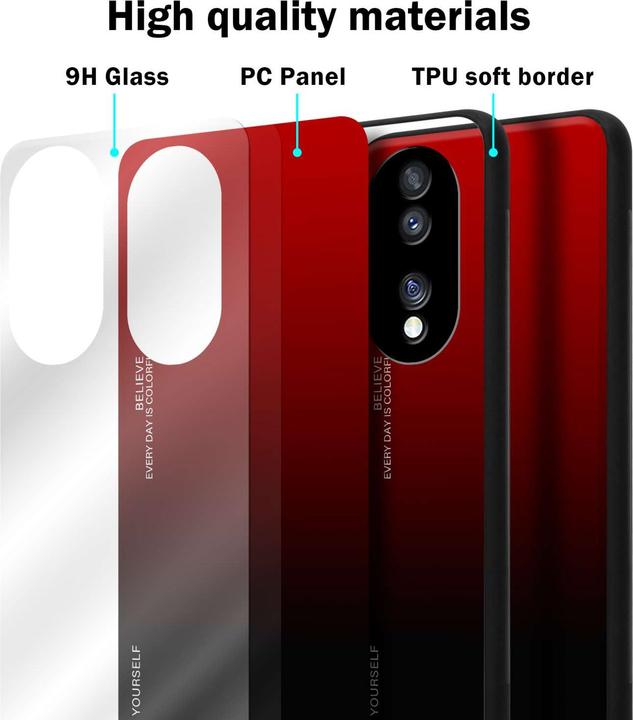 Image du produit Cadorabo Coque pour Honor 70 TPU 2 Farben Glas (LG F70)