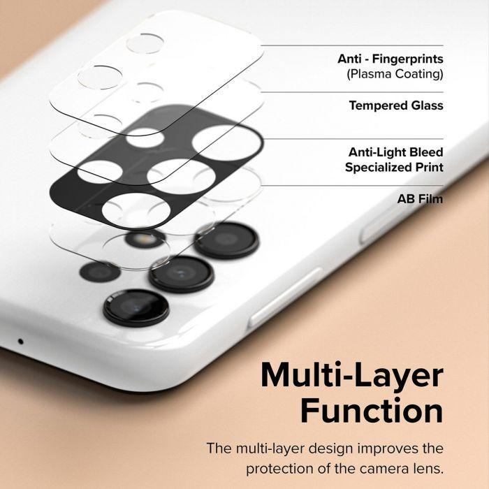 Actual product image Ringke Galaxy A13 4G Camera Protector Full Cover Glass package (3 pcs) Black (3 pcs., Samsung Galaxy A13)