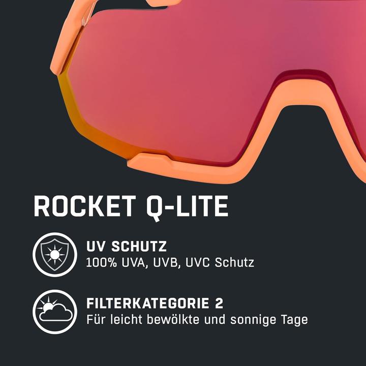 Immagine prodotto ALPINA SPORTS Rocket Q-Lite (Specchio rosa pesca opaco, Pink)