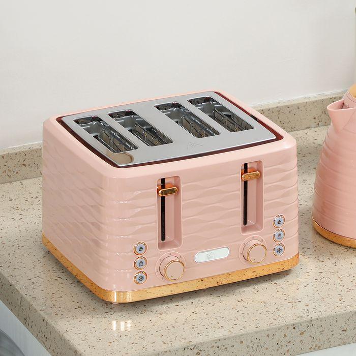 Immagine prodotto Swisshandel24 2-in-1 Toaster- und Wasserkocher-Set, 7 Bräunungsstufen, Auftau- und Aufwärmfunktion, Rosa (1.70 l)