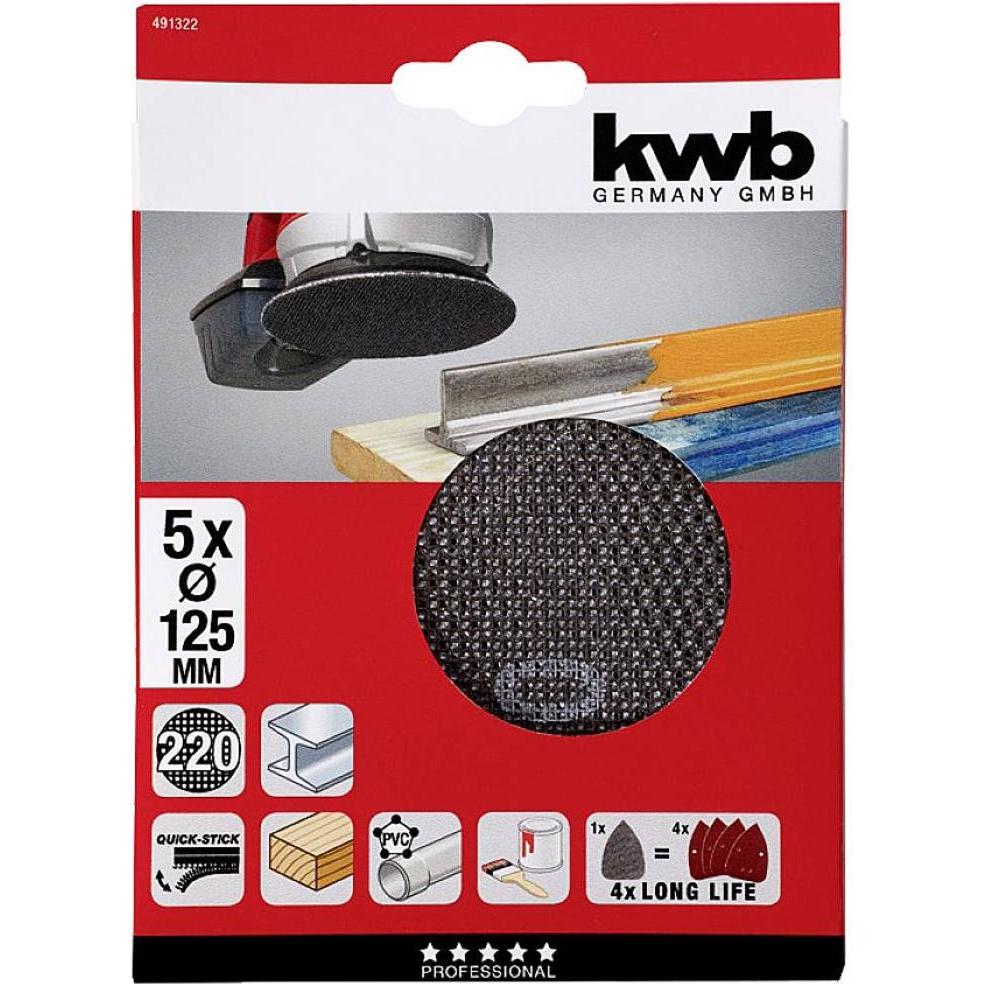 Thumbnail - kwb, Schleifmittel, Quick-Stick Scheiben Gitterleinen 125 K220 (220)