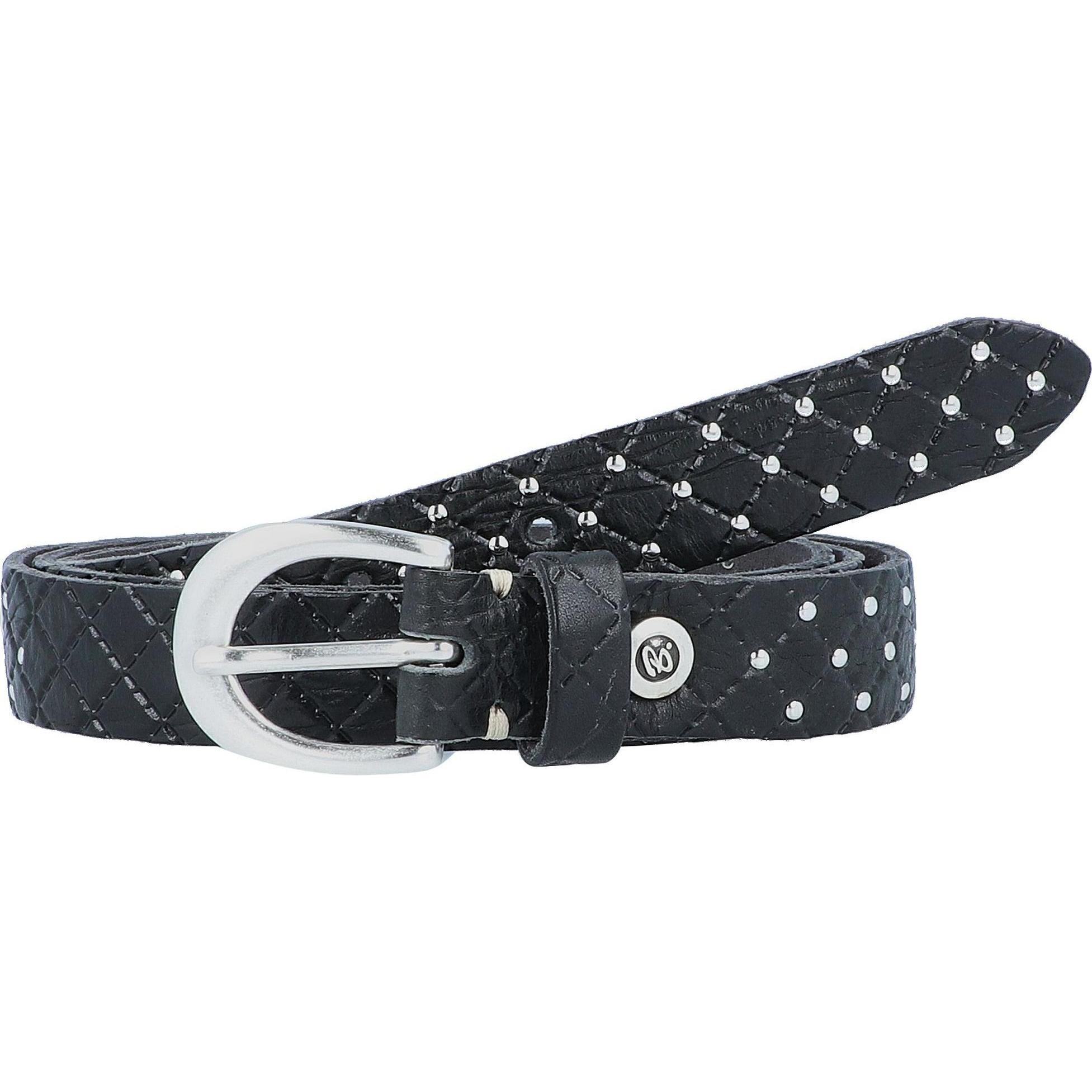 B.Belt, Damen, Gürtel, Lilou Nietengürtel Leder, Schwarz, (100)