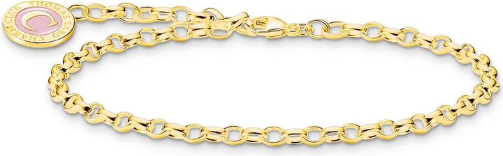 Immagine prodotto Thomas Sabo Bracciale Charm con smalto a freddo rosa placcato oro (17 cm, Argento 925, Smalto)