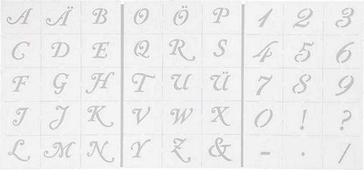 Immagine prodotto Creativ Company Lettering stencil lettere e numeri 3 fogli (150 mm)
