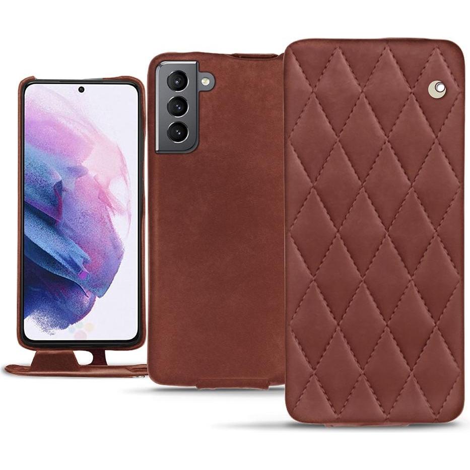 Noreve Lederschutzhülle vertikal (Samsung Galaxy S21), Smartphone Hülle, Rot