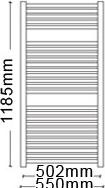 Immagine prodotto Caleido Scaldasalviette Ulisse per bagno 1185x550 mm, completo, puramente elettrico, bianco (700 W)