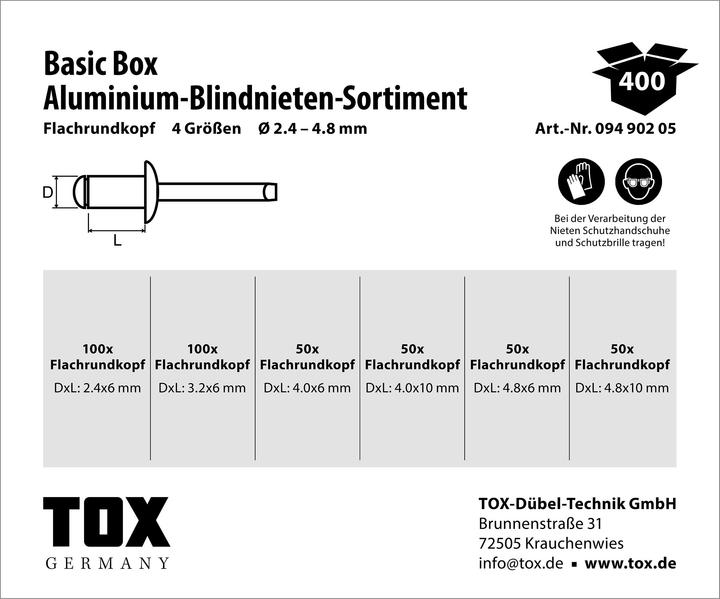 Actual product image Tox Basic Box Blind Rivets - Assortment 400 pcs.