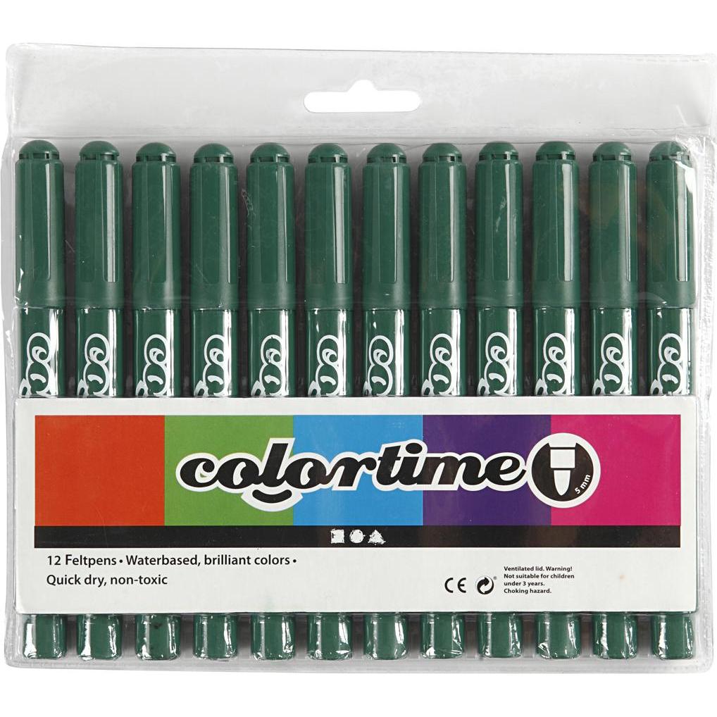 Thumbnail - Creativ Company, Marker, Groene Jumbo Stiften, 12st. (Grün, 5 mm, 12 x)