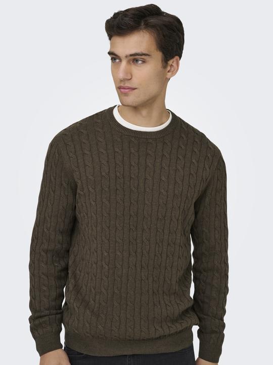 Produktbild Only & Sons Onsloui Reg 12 Cabel Crew Knit Noos (M)