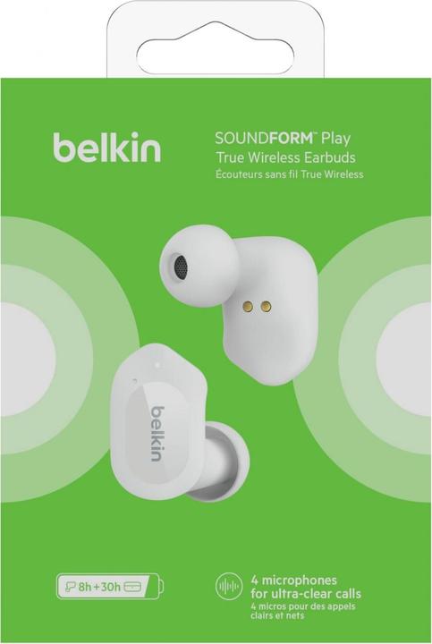 Productafbeelding Belkin Soundform Play Echt Draadloze In-Ear (ANC, 8 h, Bedraad)